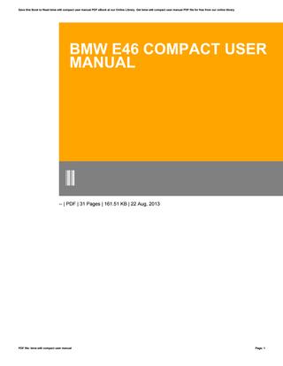 Bmw e46 compact betriebsanleitung pdf to jpg online